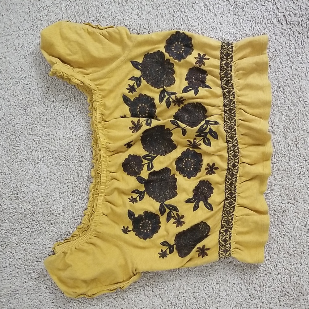 AEO Large Floral Embroidered Boho Crop Top